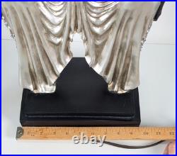 Toscano Art Deco Style Peacock Twin Maiden Table Lamp Beautiful Ladies Torchier