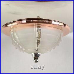 Traumhafter ART DECO Lüster Hängelampe Deckenlampe Chrom & Kupfer ceiling lamp