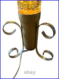 Tripod Florence Art Co Liquid Silver Flakes Glitter Lamp Retro 60's Art Deco VTG