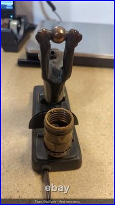 U8 1920s Art Deco Frankart Cat Lamp Cast Iron Bronze G2U