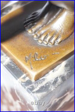 Unique Art Deco Table Lamp MOON SWIMMER One Of A Kind Bronze