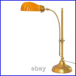 Unique Design Type Déco Banker's Lamp Amber Shell Unique Specimen Brass Lamp