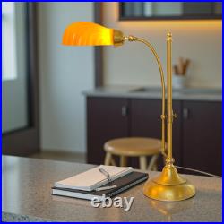 Unique Design Type Déco Banker's Lamp Amber Shell Unique Specimen Brass Lamp