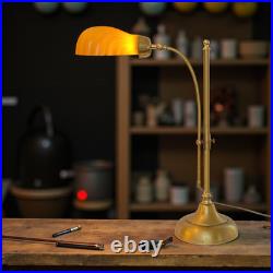Unique Design Type Déco Banker's Lamp Amber Shell Unique Specimen Brass Lamp