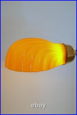 Unique Design Type Déco Banker's Lamp Amber Shell Unique Specimen Brass Lamp
