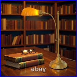 Unique Design Type Déco Banker's Lamp Amber Shell Unique Specimen Brass Lamp