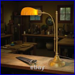 Unique Design Type Déco Banker's Lamp Amber Shell Unique Specimen Brass Lamp