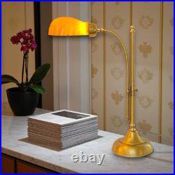 Unique Design Type Déco Banker's Lamp Amber Shell Unique Specimen Brass Lamp