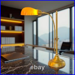 Unique Design Type Déco Banker's Lamp Amber Shell Unique Specimen Brass Lamp
