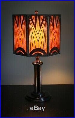 Unique Mid 1920s Art Deco Black Art Pipe Lamp