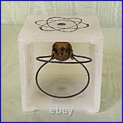 Unique PAIR ATOMIC LAMPS Milk Glass ART DECO Mid-Century Modern c1957