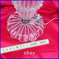 Unusual Table Lamp Art Deco Glass Bevelled With Hat Fabric