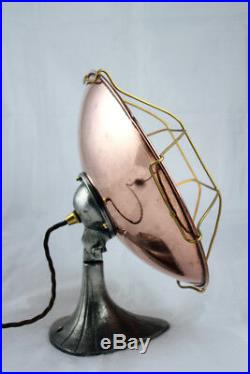 Up Cycled Vintage Art Deco Copper Heat Lamp To A Desk Lamp Light 1920-1930 Retro