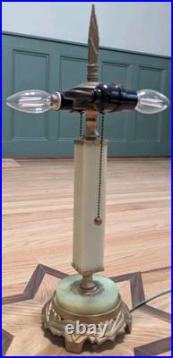 Uranium Glass Art Deco Styled Table Lamp Recently Refurbished