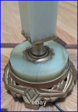 Uranium Glass Art Deco Styled Table Lamp Recently Refurbished