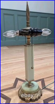 Uranium Glass Art Deco Styled Table Lamp Recently Refurbished