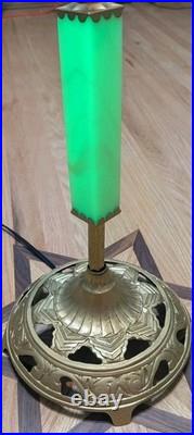 Uranium Glass Art Deco Table Lamp Recently Refurbished