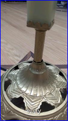 Uranium Glass Art Deco Table Lamp Recently Refurbished