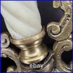 Uranium Glass Bridge Arm Table Lamp Art Deco Vintage Antique Houze Akro Agate