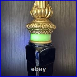 Uranium Glass Bridge Arm Table Lamp Art Deco Vintage Antique Houze Akro Agate