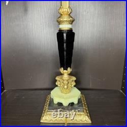 Uranium Glass Bridge Arm Table Lamp Art Deco Vintage Antique Houze Akro Agate