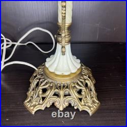 Uranium Glass Bridge Arm Table Lamp Art Deco Vintage Antique Houze Akro Agate Uranium Glass Bridge Arm Table Lamp Art Deco Vintage Antique Houze Akro Agate