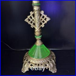 Uranium Glass Lamp Art Deco Style Vintage Custom Build
