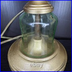 Uranium Glass Lamp Art Deco Style Vintage Custom Build