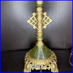 Uranium Glass Lamp Art Deco Style Vintage Custom Build