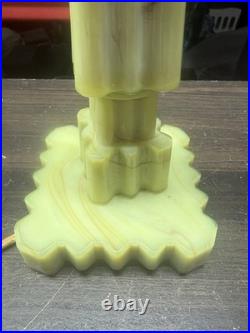 Uranium Vintage Houze X Art Deco Uranium Slag Glass Table Lamp