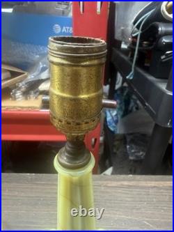 Uranium Vintage Houze X Art Deco Uranium Slag Glass Table Lamp