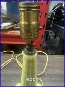 Uranium Vintage Houze X Art Deco Uranium Slag Glass Table Lamp