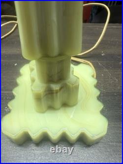 Uranium Vintage Houze X Art Deco Uranium Slag Glass Table Lamp