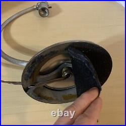VINTAGE 1930'S CHASE CHROME Half Moon Curved DESK TABLE LAMP ART DECO