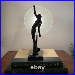 VINTAGE 1986 SARSAPARILLA NJ Art Deco Black Nude Woman Lamp 16