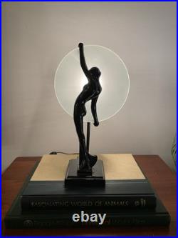 VINTAGE 1986 SARSAPARILLA NJ Art Deco Black Nude Woman Lamp 16