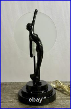 VINTAGE 1986 SARSAPARILLA NJ Art Deco Black Nude Woman Lamp 16