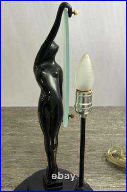 VINTAGE 1986 SARSAPARILLA NJ Art Deco Black Nude Woman Lamp 16