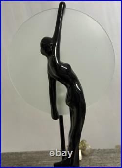VINTAGE 1986 SARSAPARILLA NJ Art Deco Black Nude Woman Lamp 16
