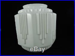 VINTAGE Art Deco large white milkglass lamp shade 10 tall industrial torchiere
