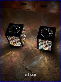 VINTAGE DISCO NIGHT LAMP ART DECO SPACE AGE 1970 X2 Plastic