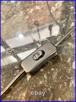 VINTAGE French Style Glass Brass Metal Snail Lamp for Table Amber Swirl Art Deco