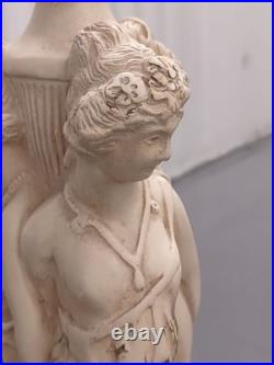 VINTAGE GRECO ROMAN GODDESS LAMP, ARTIST FIGURES & Column Base Hollywood Regency