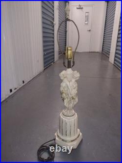 VINTAGE GRECO ROMAN GODDESS LAMP, ARTIST FIGURES & Column Base Hollywood Regency