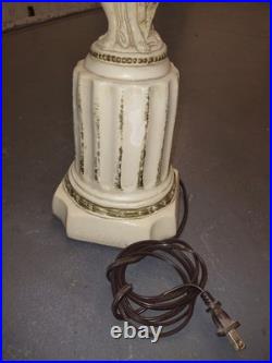 VINTAGE GRECO ROMAN GODDESS LAMP, ARTIST FIGURES & Column Base Hollywood Regency