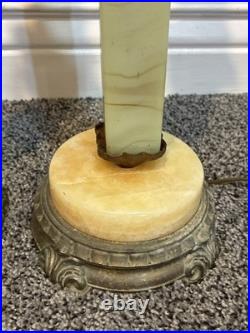 VINTAGE PAIR of ART DECO VASELINE URANIUM JADEITE AKRO TABLE LAMPS 19 1/2 VINTAGE PAIR of ART DECO VASELINE URANIUM JADEITE AKRO TABLE LAMPS 19 1/2