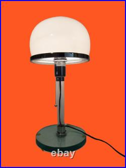 VINTAGE VALENTINO METALARTE TABLE LAMP WILHELM WAGENFELD BAUHAUS 1990s SPAIN