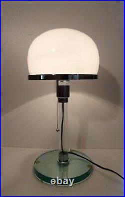 VINTAGE VALENTINO METALARTE TABLE LAMP WILHELM WAGENFELD BAUHAUS 1990s SPAIN