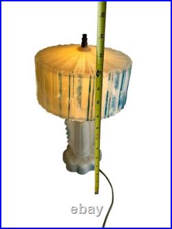 VTG 1930's Vintage Art Deco Frosted Glass Lamp Boudoir Table Lamp Skyscraper