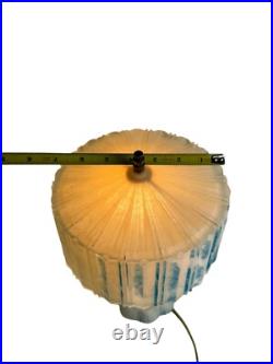 VTG 1930's Vintage Art Deco Frosted Glass Lamp Boudoir Table Lamp Skyscraper